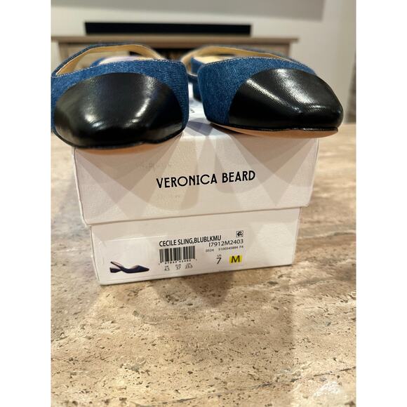NEW Veronica Beard Cecile Denim Cap-Toe Slingback size 7 - Picture 7 of 8